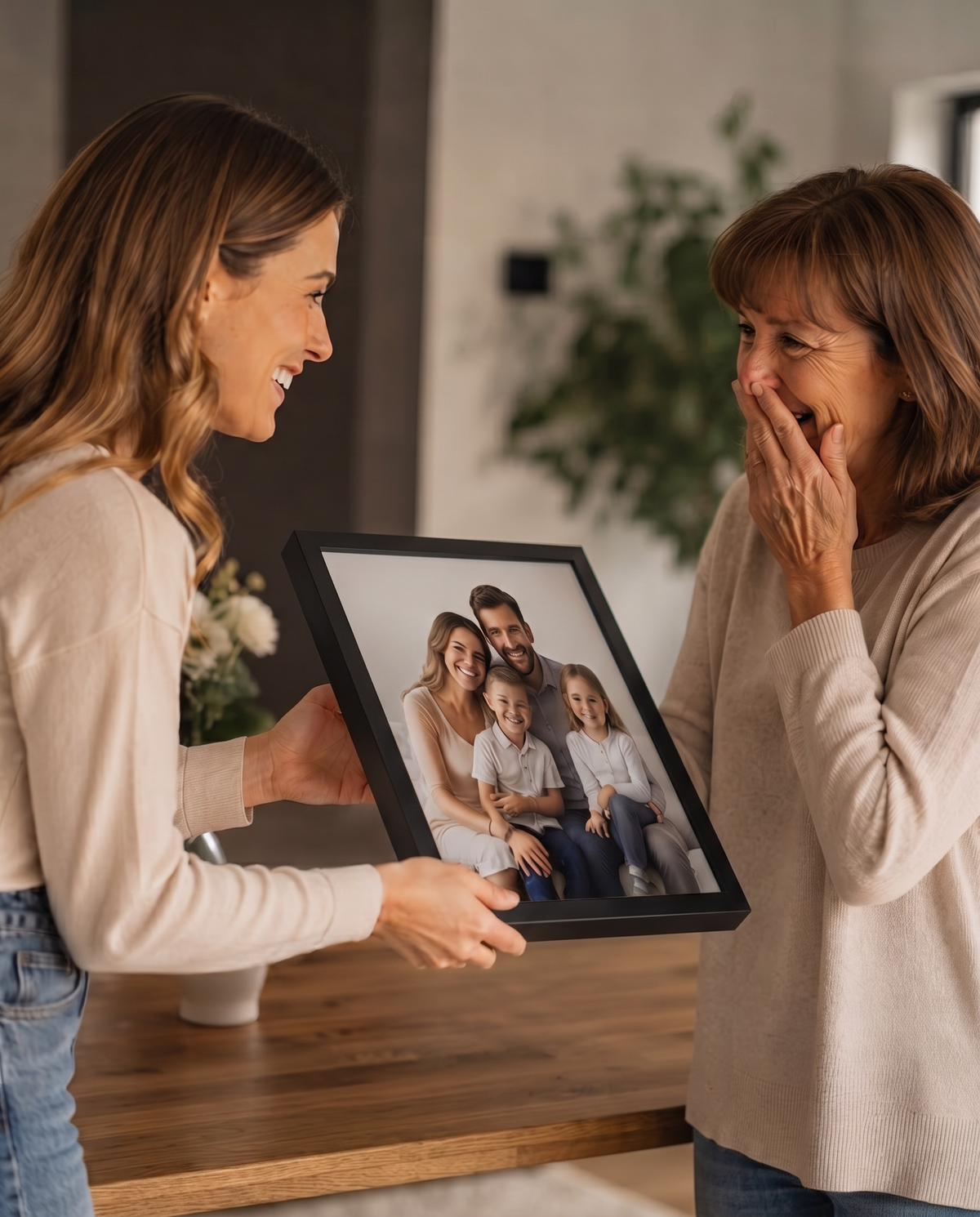 Personalized Wooden Photo Frame – Custom Picture Frame – Gift for Mom, Couples & Family