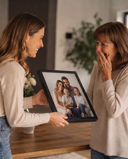 Personalized Wooden Photo Frame – Custom Picture Frame – Gift for Mom, Couples & Family